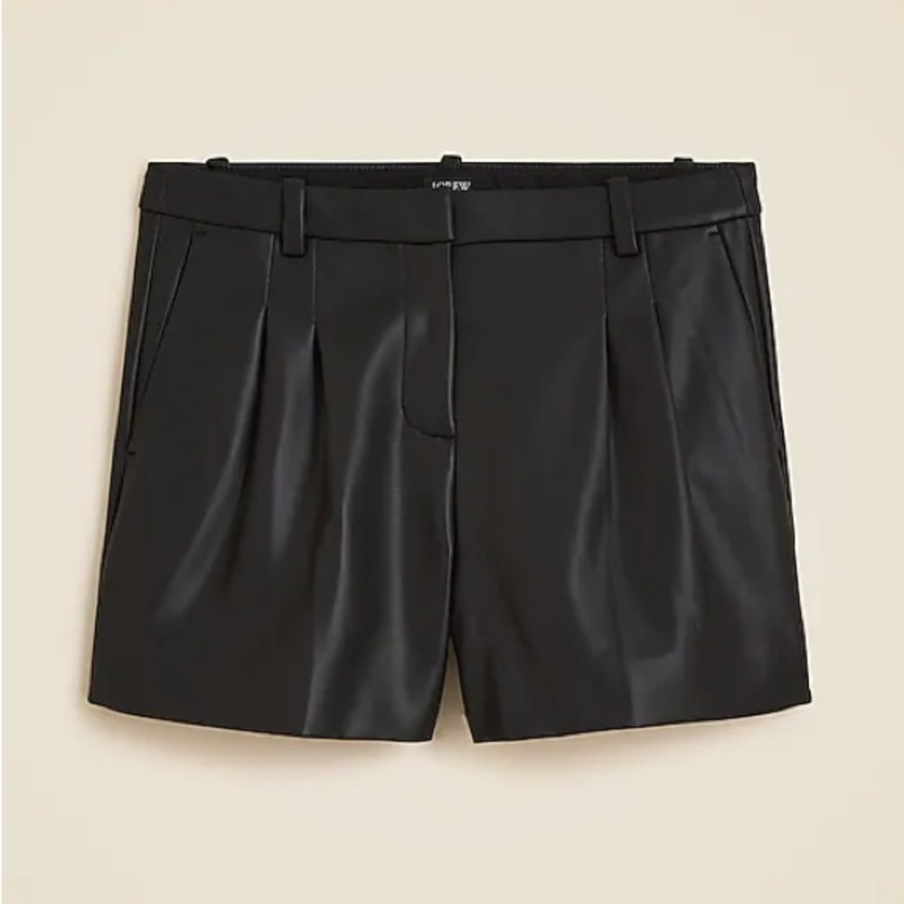 J. Crew Lucia Faux Leather High Waist Black Women's Shorts